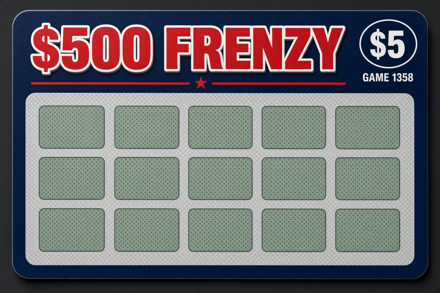 Independent reconstruction of $500 Frenzy #1358 ticket face
