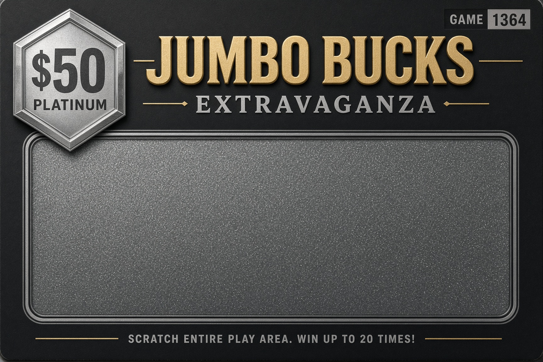 Independent reconstruction of Jumbo Bucks Extravaganza #1364 ticket face