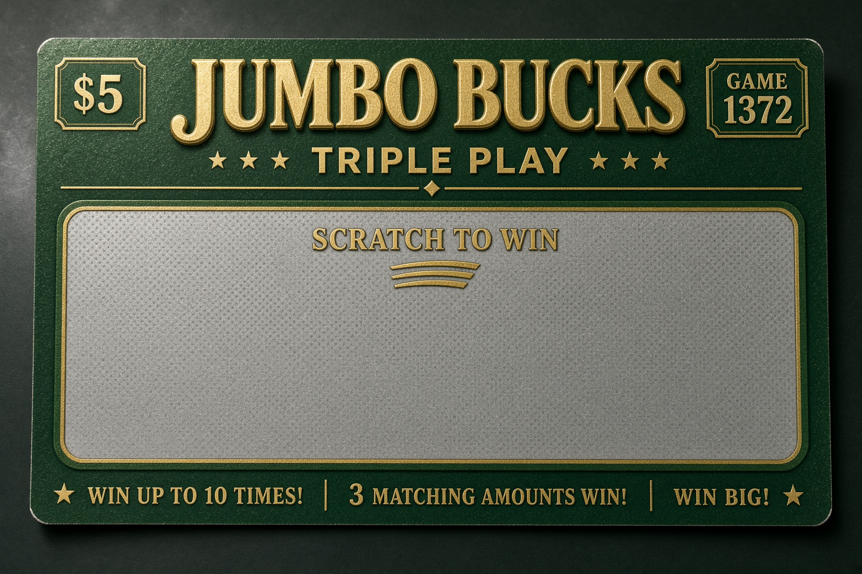 Independent reconstruction of $500,000 Bonus Scratch #1306 ticket face