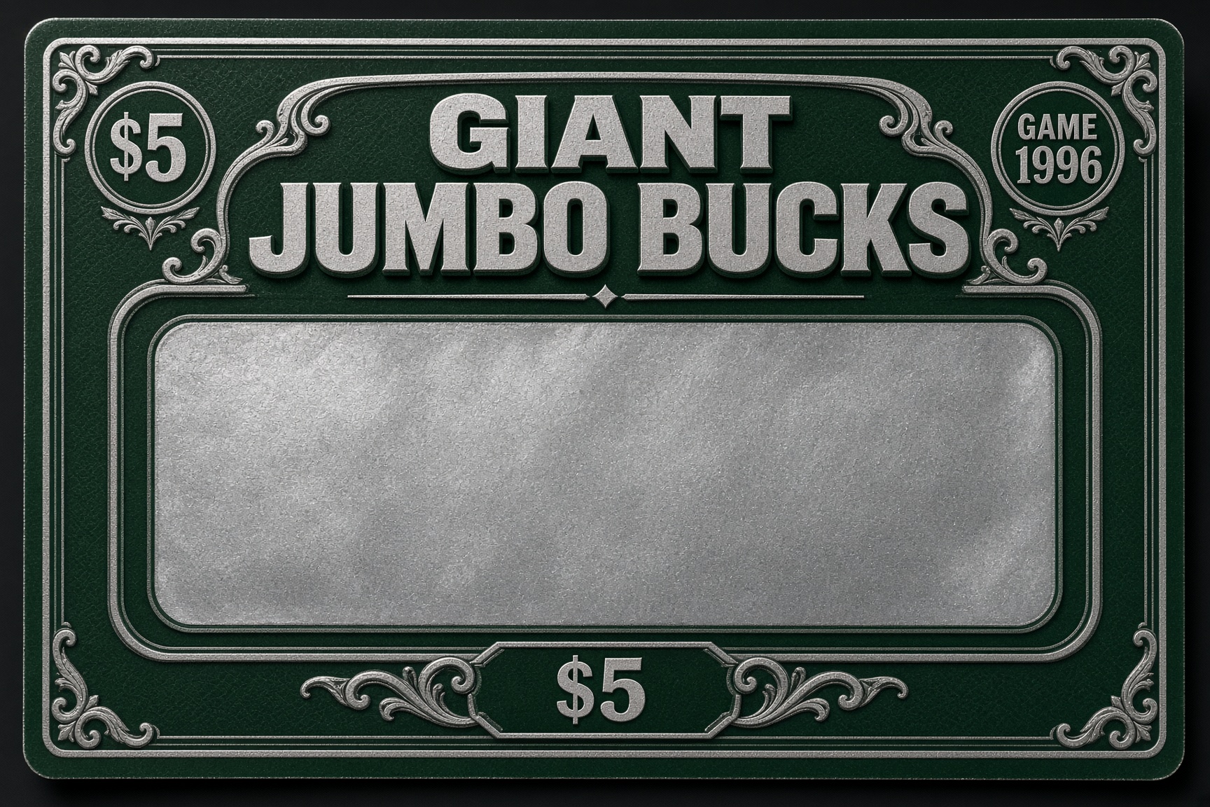 Independent reconstruction of Giant Jumbo Bucks #1996 ticket face